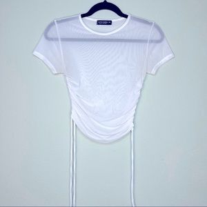 Mesh Tie Crop Top - M
